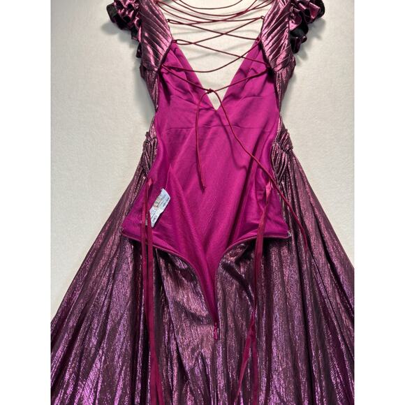 Mac Duggal Shimmering Plum Maxi Dress - Picture 8 of 11